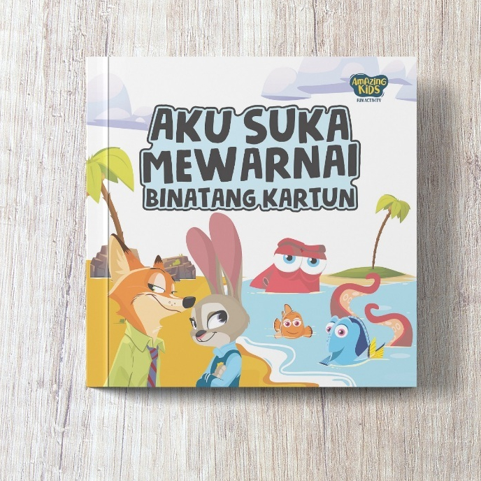 AMAZING Aku Suka Mewarnai Binatang Kartun Buku Mewarnai Anak Buku Bergambar Mewarnai