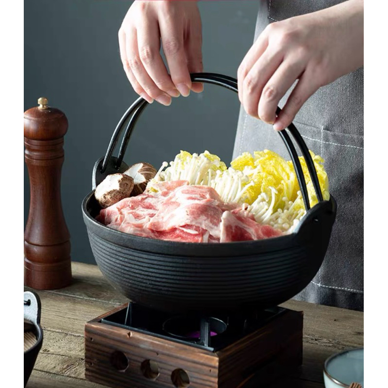 japanase premium iron castle bowl panci sup besi tutup kayu imported jepang original tidak berkarat 
