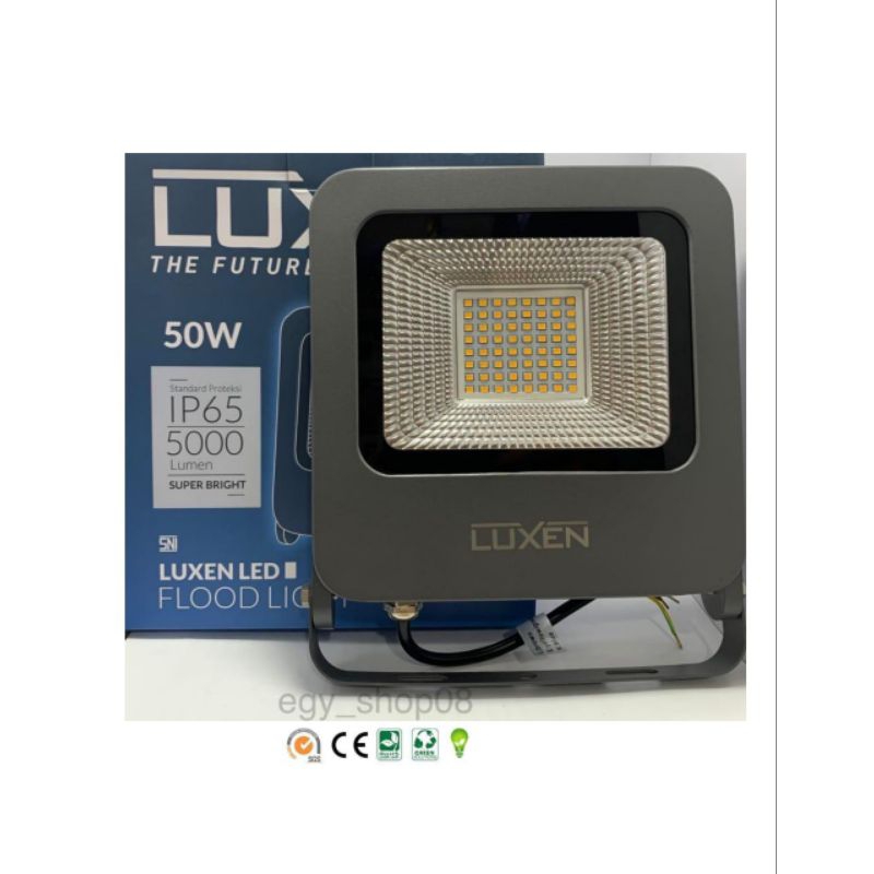 lampu sorot tembak Led 50 watt Luxen garansi 1 tahun waterproof putih/kuning