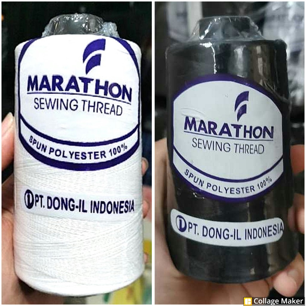 Benang Katun 40/2 Benang Jahit Katun Marathon Hitam Putih