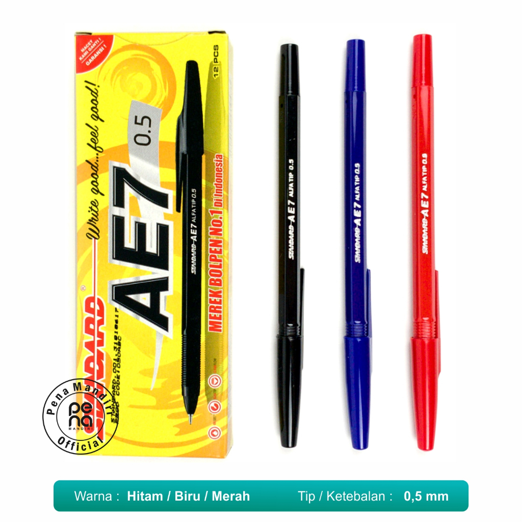 

Pulpen Standard AE7 Bolpoin AE7 Standar 0.5 Pen Standard AE7