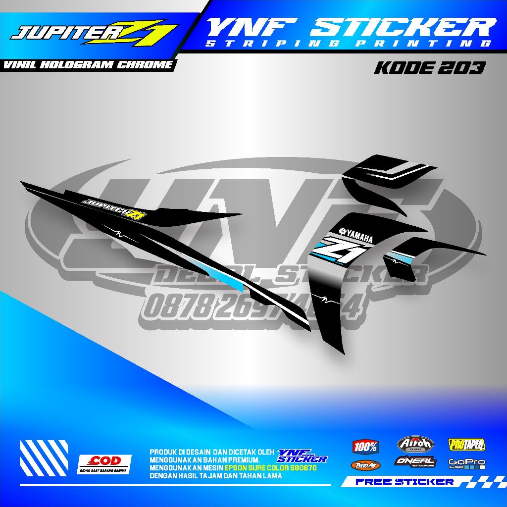 203 Striping Hologram Jupiter Z1 - Sticker Striping Hologram Jupiter Z1 Motif Racing