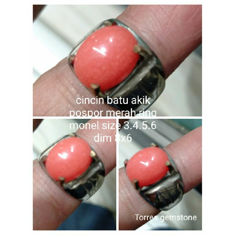 CINCIN BATU AKIK POSPOR MERAH BUAT ANAK-ANAK