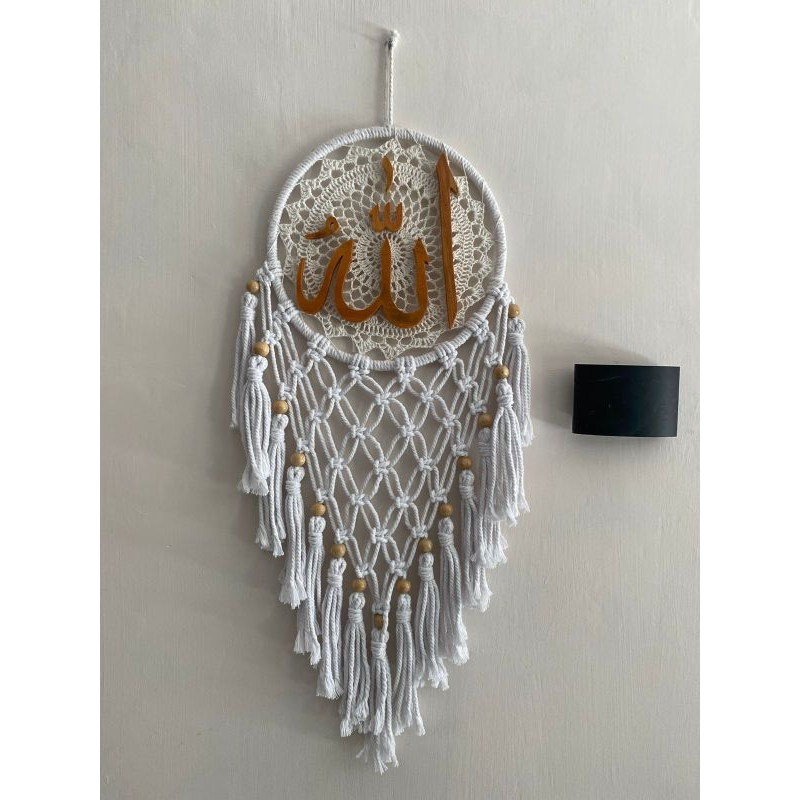 ( ready stok) Macrame kaligrafi kayu-hiasan dinding lafadz Allah Muhammad-kaligrafi Allah Muhammad-h