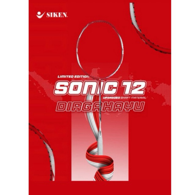 RAKET BADMINTON SIKEN SONIC 12 LIMITED EDITION MERAH PUTIH ORIGINAL + SENAR + TAS
