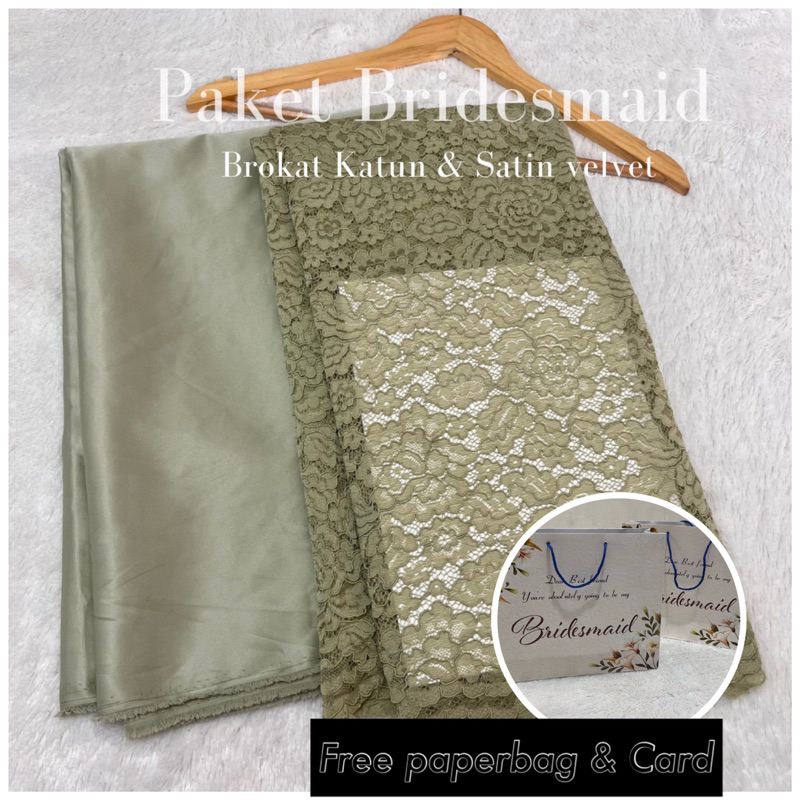 Set/Paket Kain Bridesmaid Brokat Katun & Satin (Furing)/ Set kain kebaya, kebaya modern
