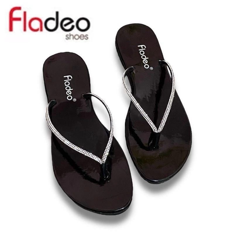 PROMO Sandal Jepit Wanita - Sandal Jepit Blink Kristal - Sandal Jepit Fladeo - Sandal Flat Wanita Fl