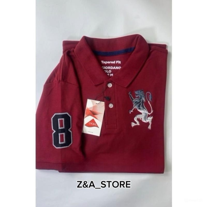 Kaos kerah GIORDANO 3D Lion mens shirt/POLO SHIRT
