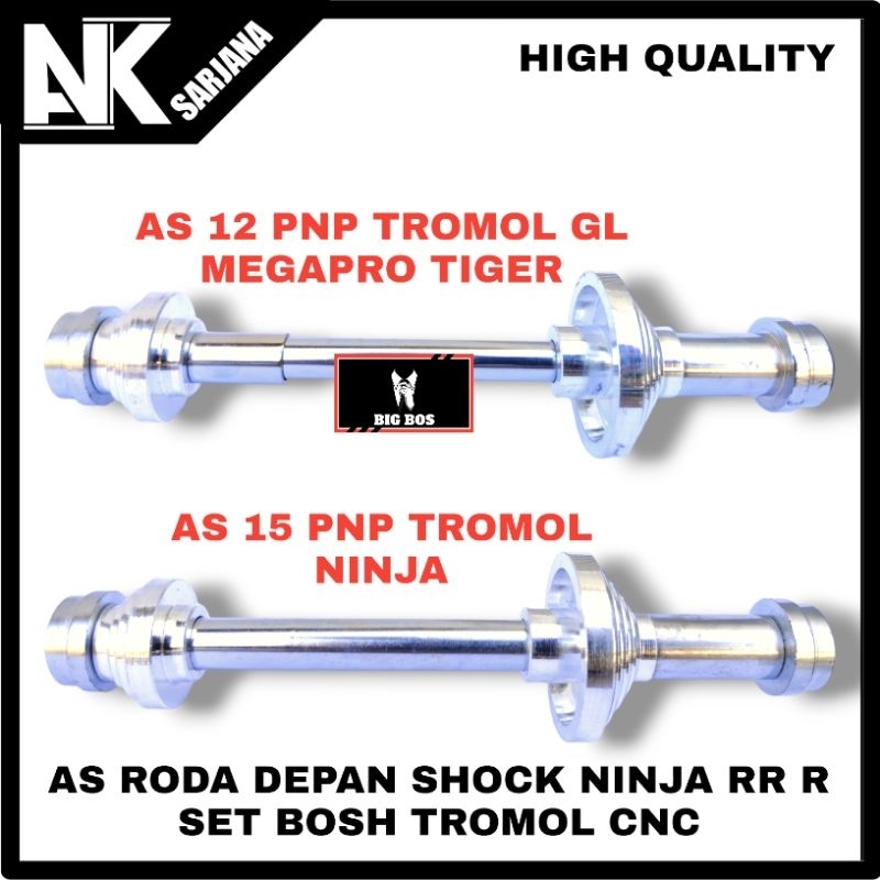 AS RODA DEPAN SHOCK SKOK NINJA RR R SET BOSH TROMOL CNC PNP TROMOL NINJA GL MEGAPRO TIGER AS 15 AS 1