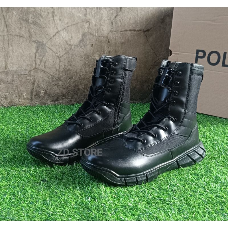 Sepatu PDL Jatah POLRI Hitam+Magnet Zubits Original