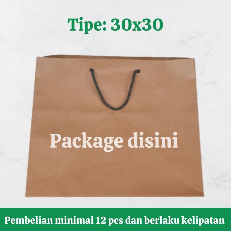 

Paperbag 30x30 Tali hitam, tas kertas murah, P30 L30 T27