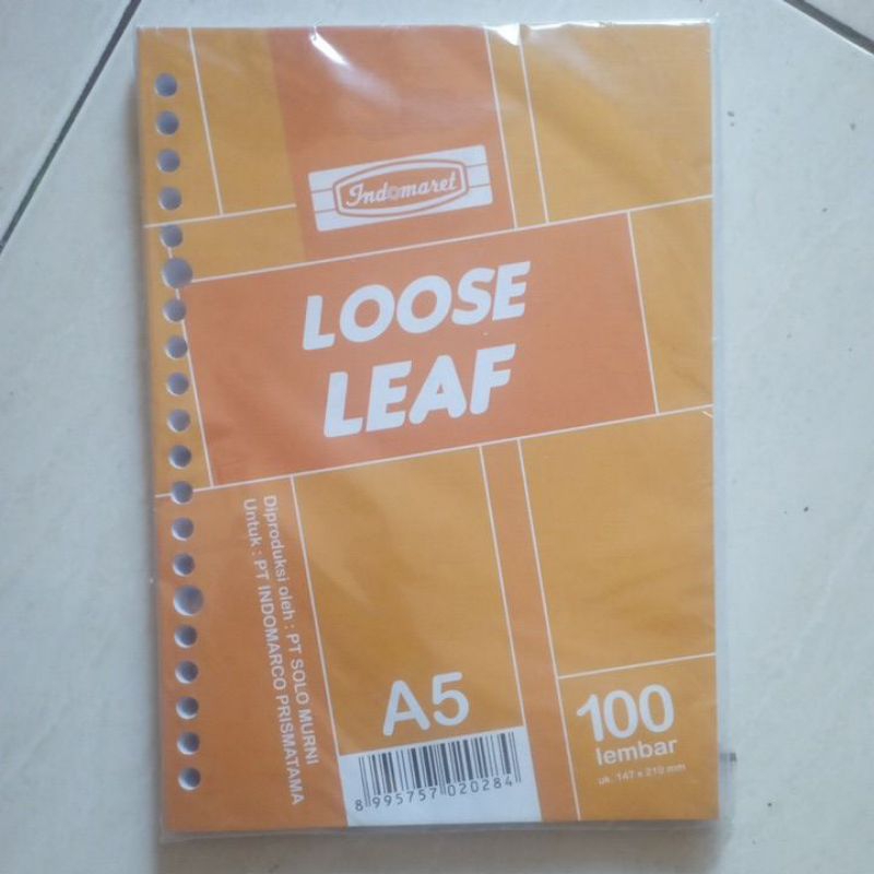 

Loose leaf Indomaret A5 isi 100 lembar