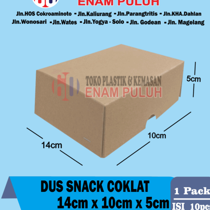 Dus Snack Coklat Dus Kue Snack Dus Snack Coklat Polos 14x10x5/310 gr Box 14x10x5  isi 25pcs  hemat b