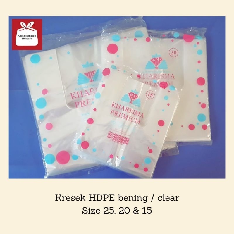 Kresek PE Transparan Size 15/20/25 / Kantong Kresek PE berat 250gr