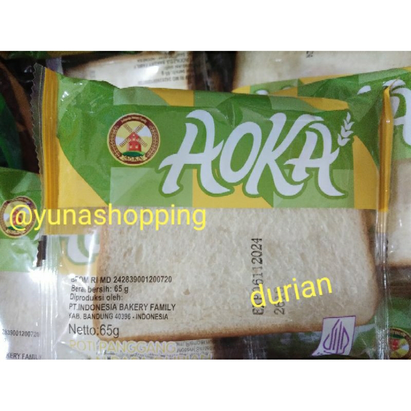 

Aoka roti panggang rasa durian 65g