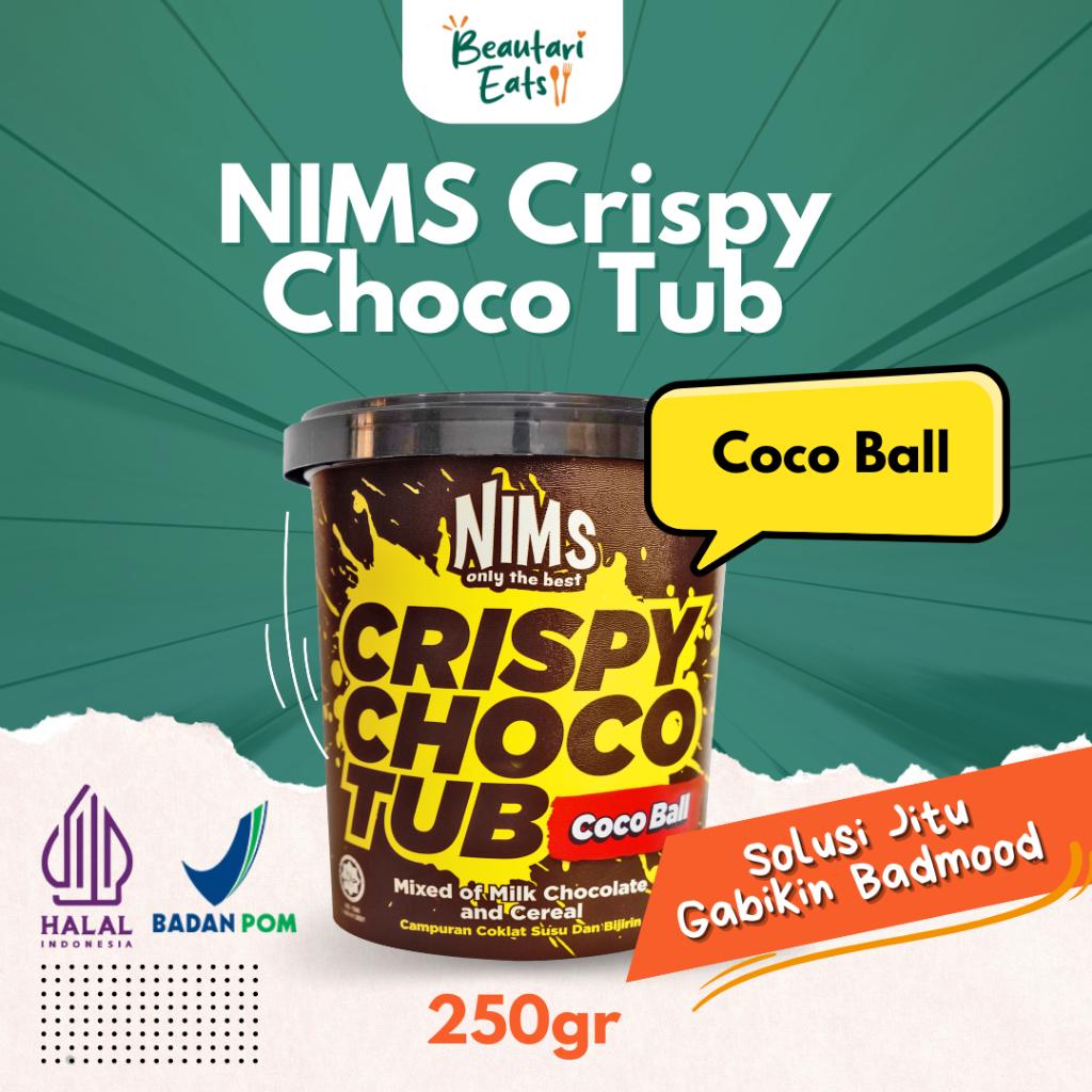 

[ Coco Ball ] Cereal NIMS Crispy Choco Tub Berbalut Coklat Susu 250gr