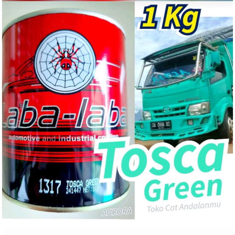 Cat Tosca Green Laba Laba Cet Hijau Tosca Solid Cat Ijo Ke biruan 1 kg