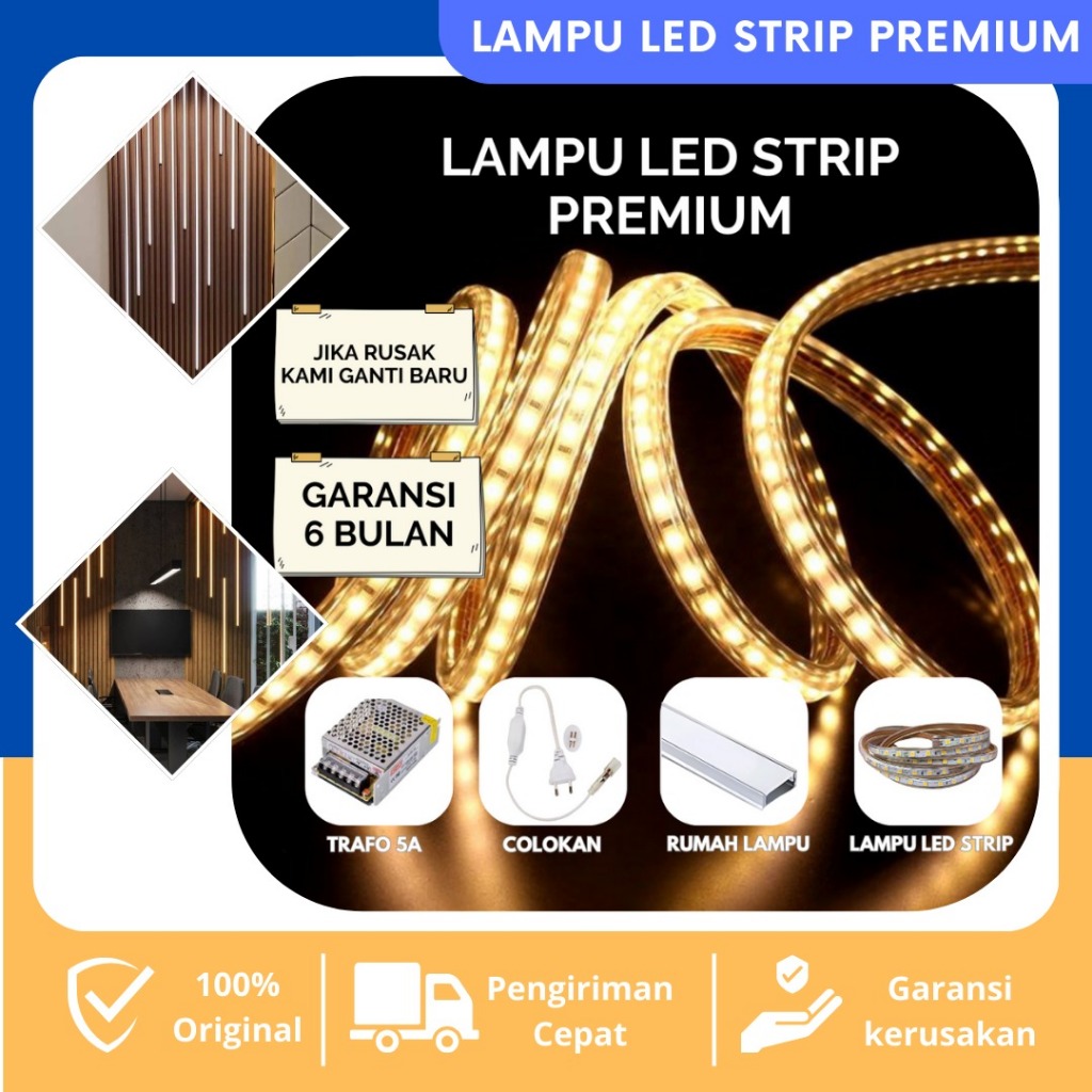 Lampu Led Strip Ukuran Panjang 1 Meter dan 5 Meter / Lampu Hias Dekorasi / Rumah Lampu Led