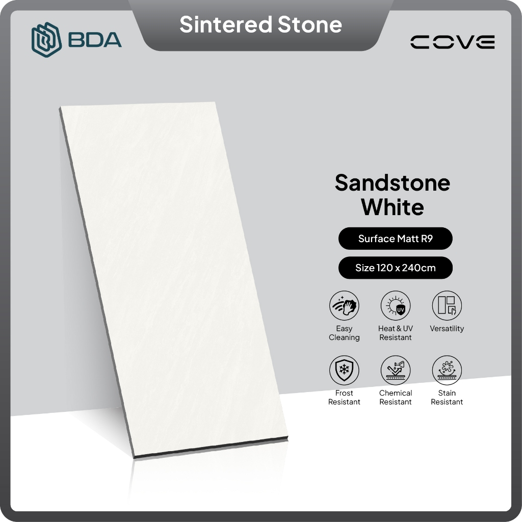 BDA Granite Tile 120X240 Keramik Granit Lantai Dinding Interior Mewah Big Slab Sandstone White