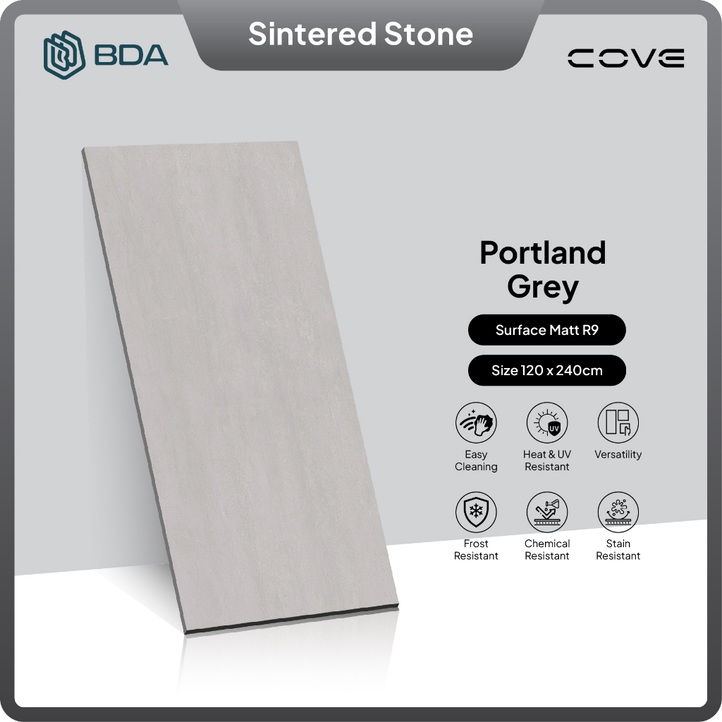 BDA Granite Tile 120X240 Keramik Granit Lantai Dinding interior mewah Big Slab Portland Grey