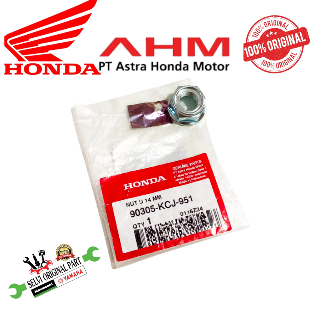 MUR/NU 14MM AS RODA DEPAN / MUR AS  ARM CRF 150L 90305-KCJ-951 HONDA ORIGINAL