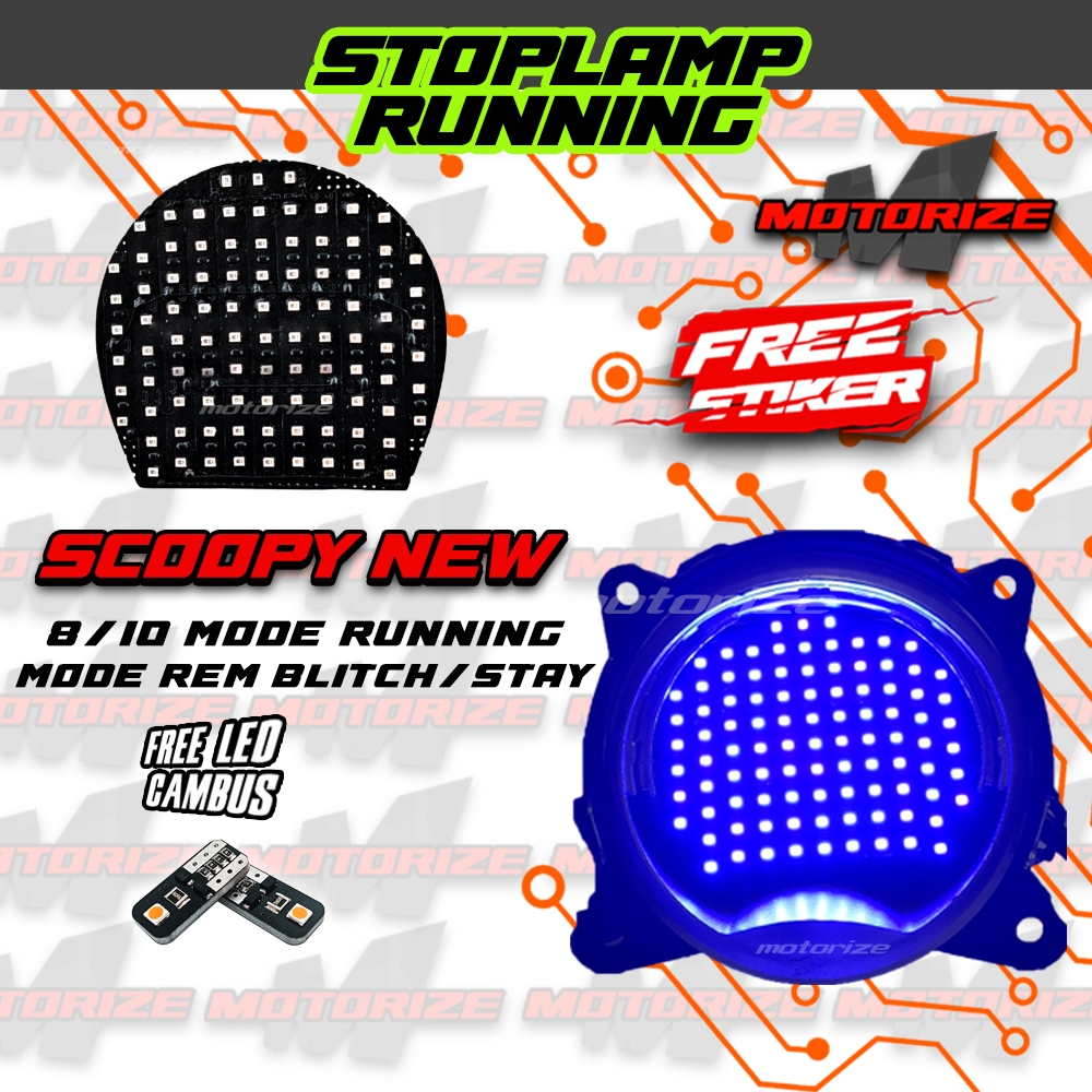 STOPLAMP RUNNING SCOOPY NEW LAMPU LED REM BELAKANG MOTOR SCOOPY NEW LAMPU VARIASI MOTORIZE