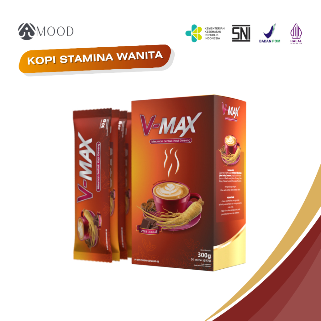 

VMAX Kopi Cokelat Minuman Penambah Stamina Wanita Rasa Cokelat Bee Polen