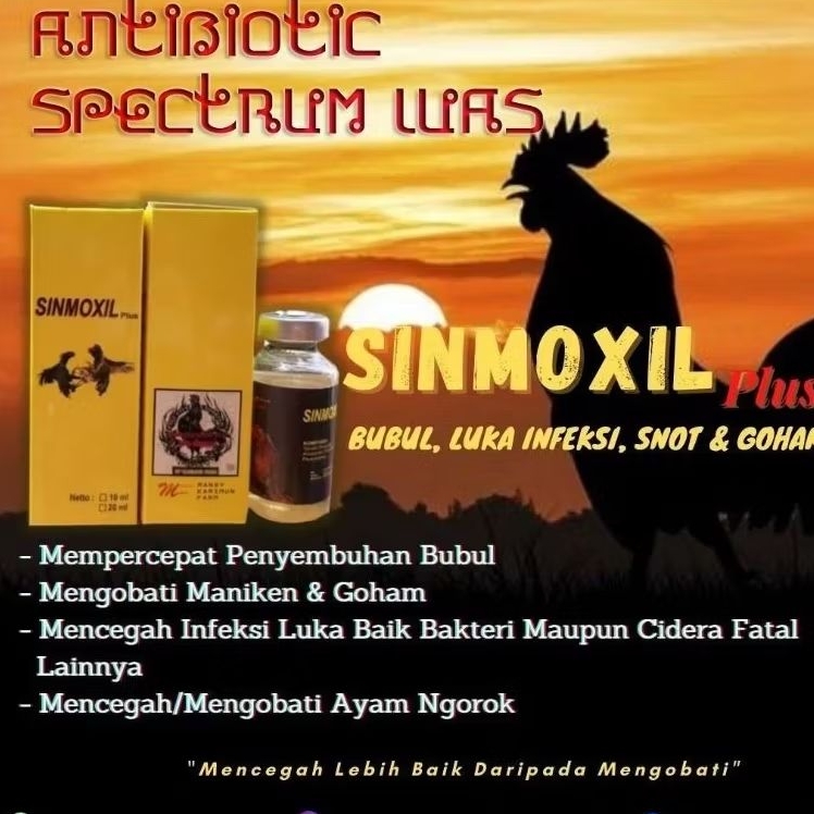 OBAT AYAM ADU SEHABIS TARUNG LUKA JALU ,NGOROK,SNOT LUKA INFEKSI DUGAL DAN LUKA DALAM SINMOXIL 1000%