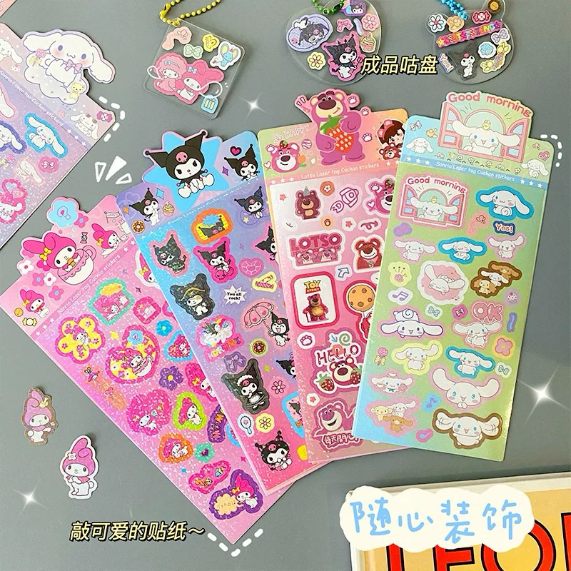 

STIKER HOLOGRAM Sanrio lotso hologram glitter kuromi cinnamoroll sticker deco korea [EDUFUNTOYS]