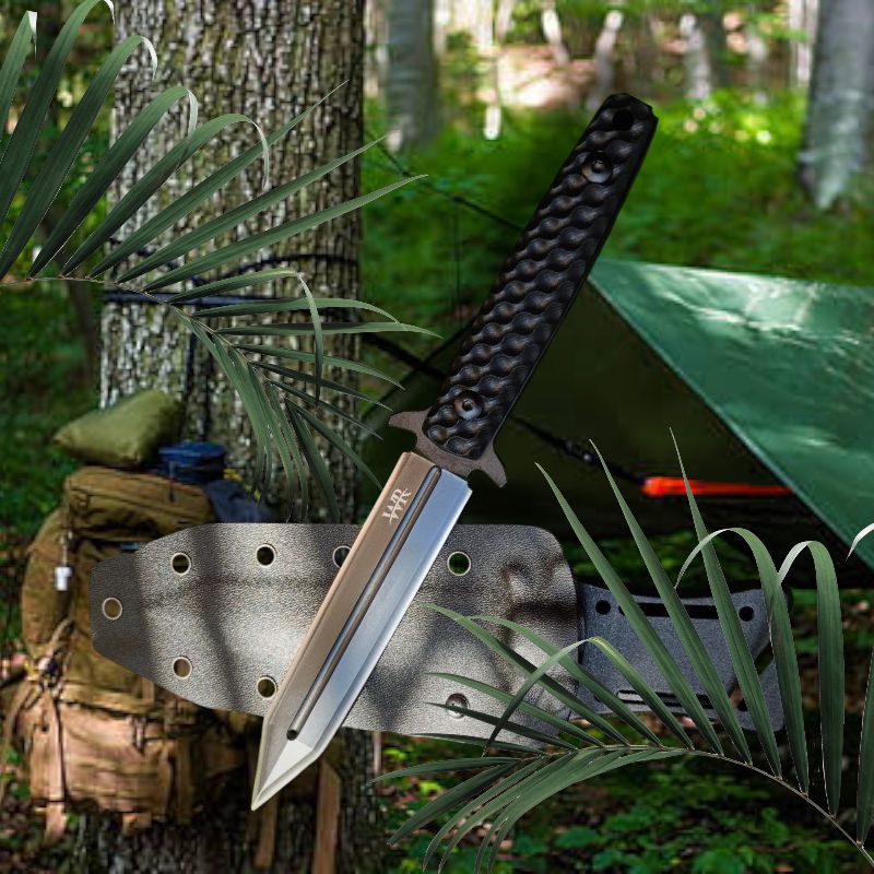 Survival kit pisau olahraga outdoor camping - kemah x47 fulltang 440c usa steel