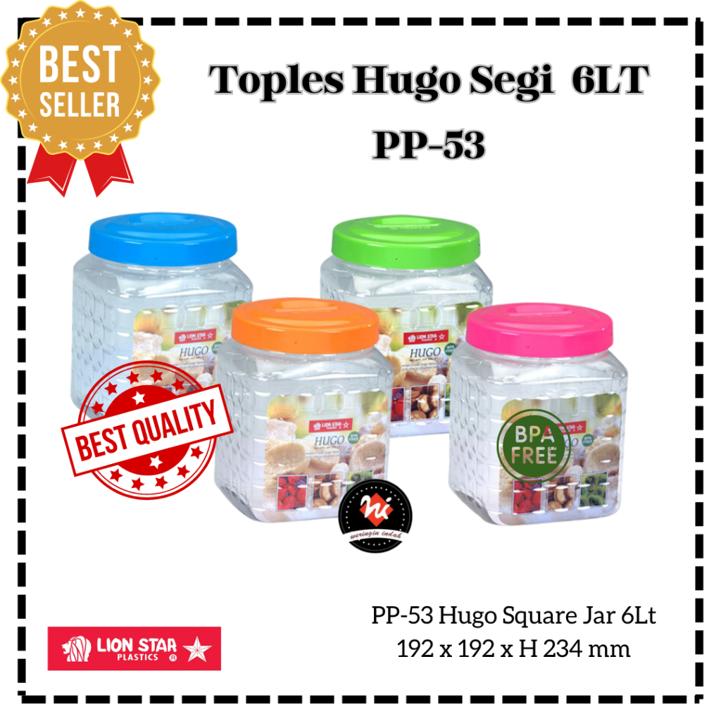 Weringin Indah - Toples Hugo 6Lt Lion Star, Toples Plastik Jumbo, Toples Plastik Kedap Udara, Toples