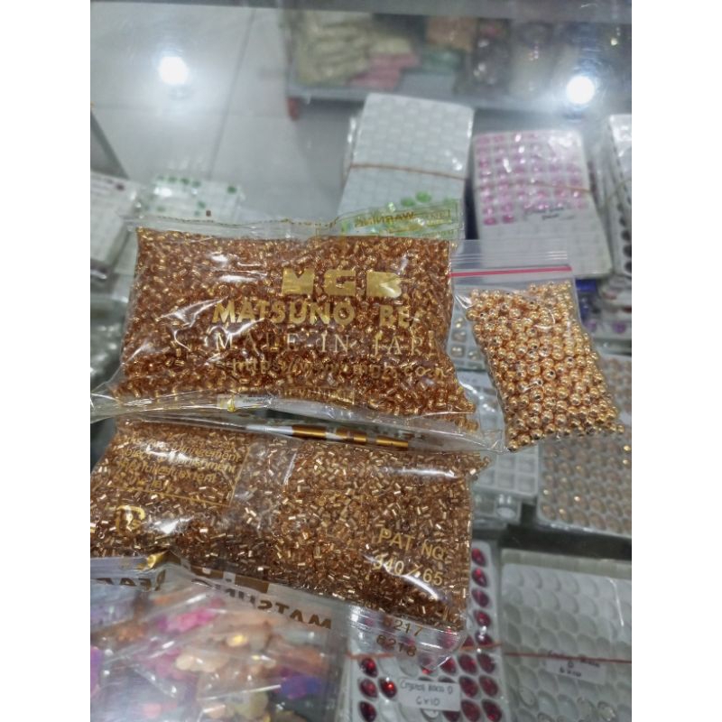 Paket Payet Bambu,Pasiran dan mutiara Jepang Seri warna Gold,Bahan Payet baju kebaya,baju pengantin,