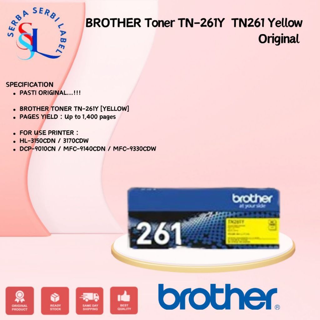 BROTHER Toner TN-261Y | TN261Y | TN261 Y Original Yellow