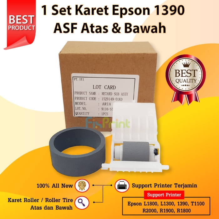 PAY Karet Roller Epson L1800 L1300 1390 r1390 T1100 R2 R1900 R1800 Orinal Atas + Bawah (NEW)