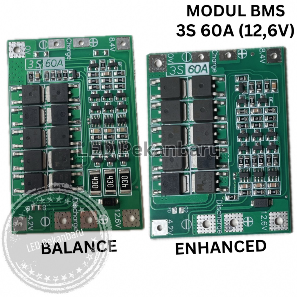 MODUL BMS 3S 60A 12,6V CHARGER PROTECTION BATTERY 18650 LITHIUM LI-ION ENHACED ATAU BALANCE