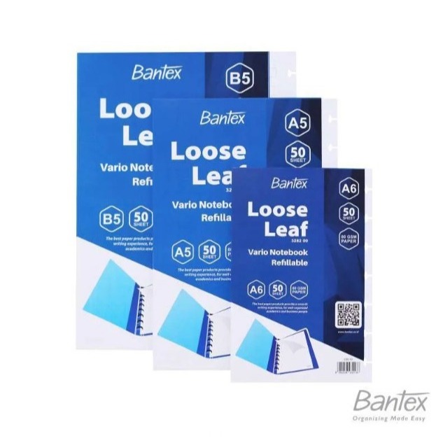 

BANTEX LOOSE LEAF REFILL TYPE VARIO UK. A6/A5/B6 50LBR