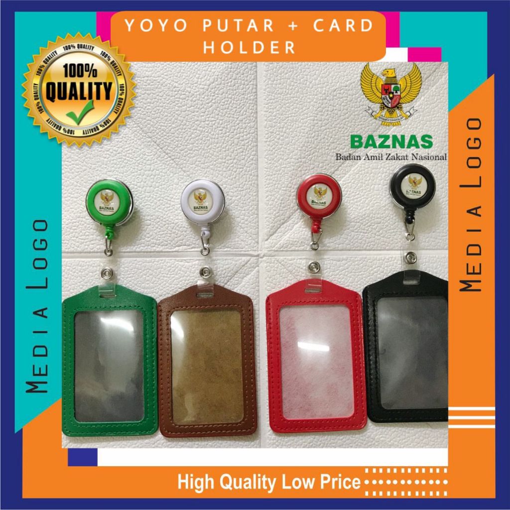 

YOYO GANTUNGAN ID CARD PUTAR STAINLESS-LOGO BAZNAS