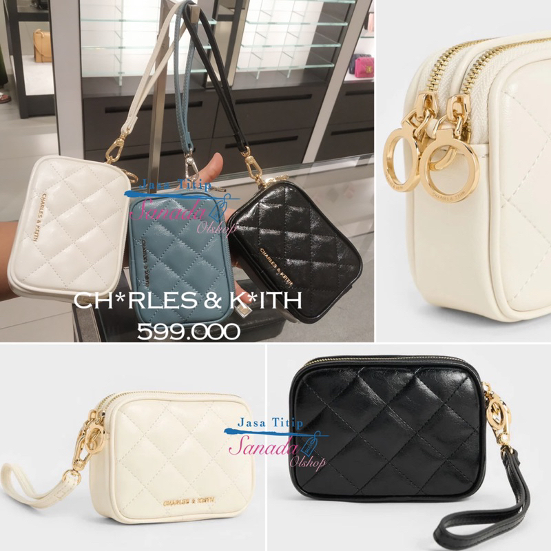 Dompet Cardholder CK Apfra Quilted Wrislet Pouch