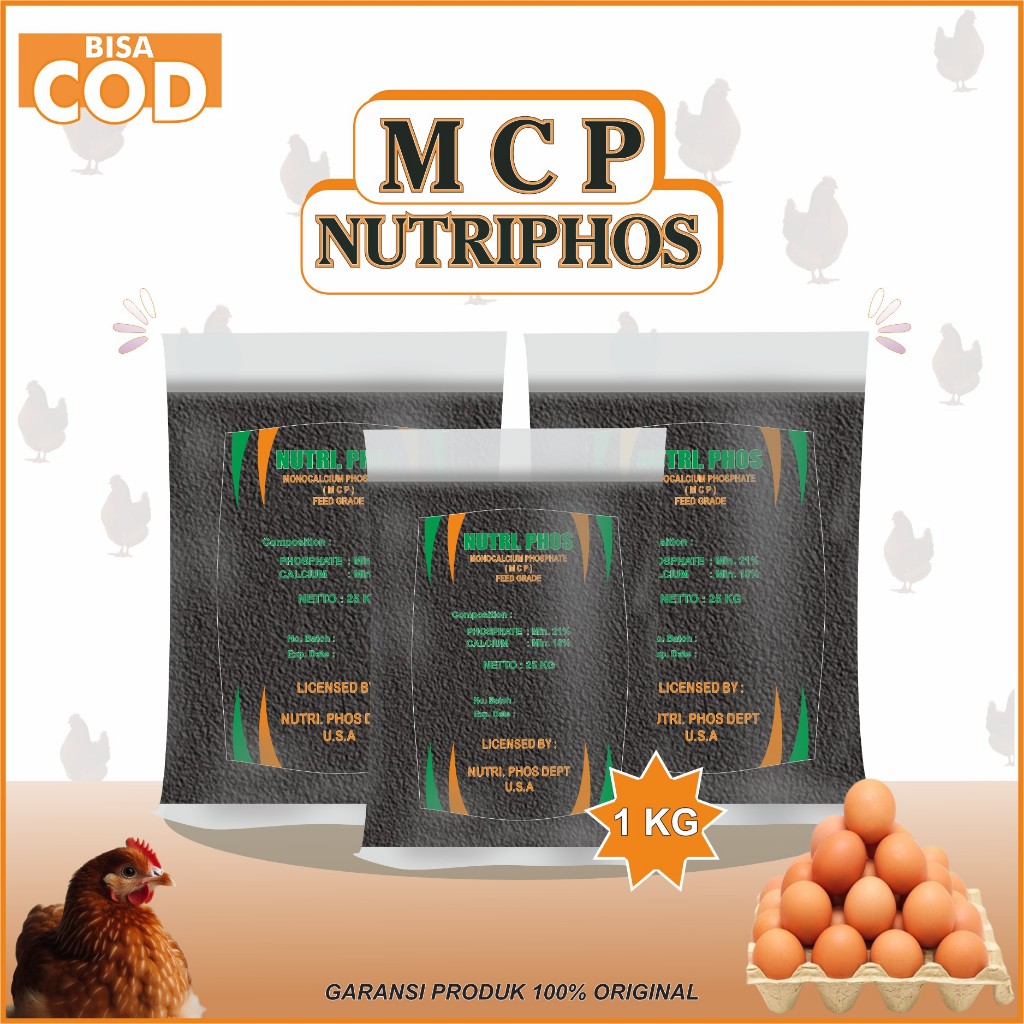 MCP NUTRIPHOS 1 kg Campuran pakan Ternak AYAM PETELUR | Pengeras Telur, Pemereah Telur Ayam