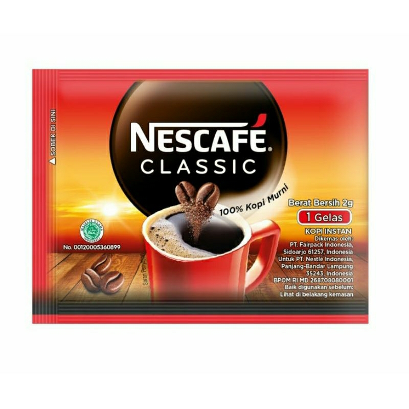 

Kopi nescafe clasic sachet renceng 10 sachet