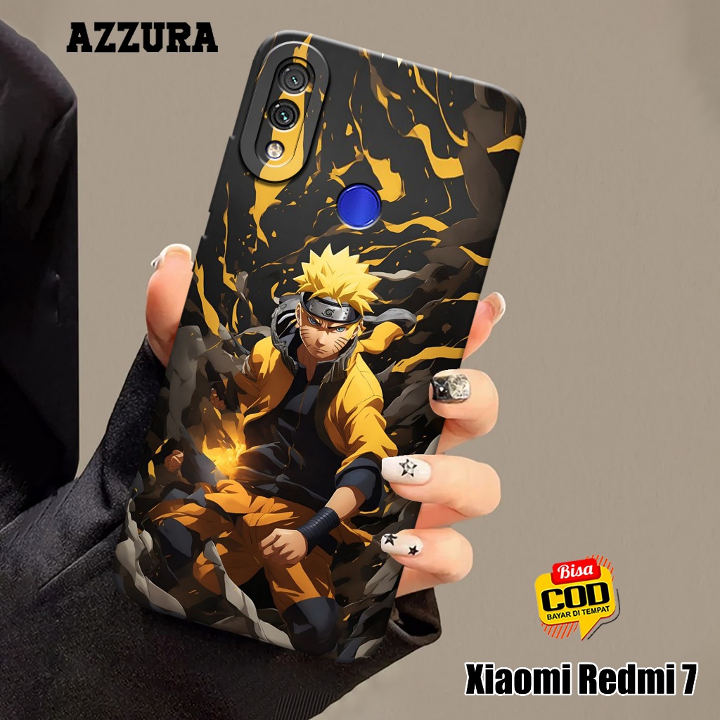 AZZURA - Case Xiaomi Redmi 7 - Fashion Case Anime - Softcase Xiaomi Redmi 7 - Casing Hp Xiaomi Redmi