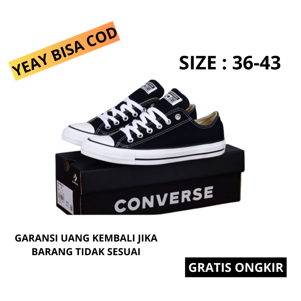 Sepatu Converse All Star Sepatu All Star clasik Pendek Hitam Putih Sepatu Sekolah
