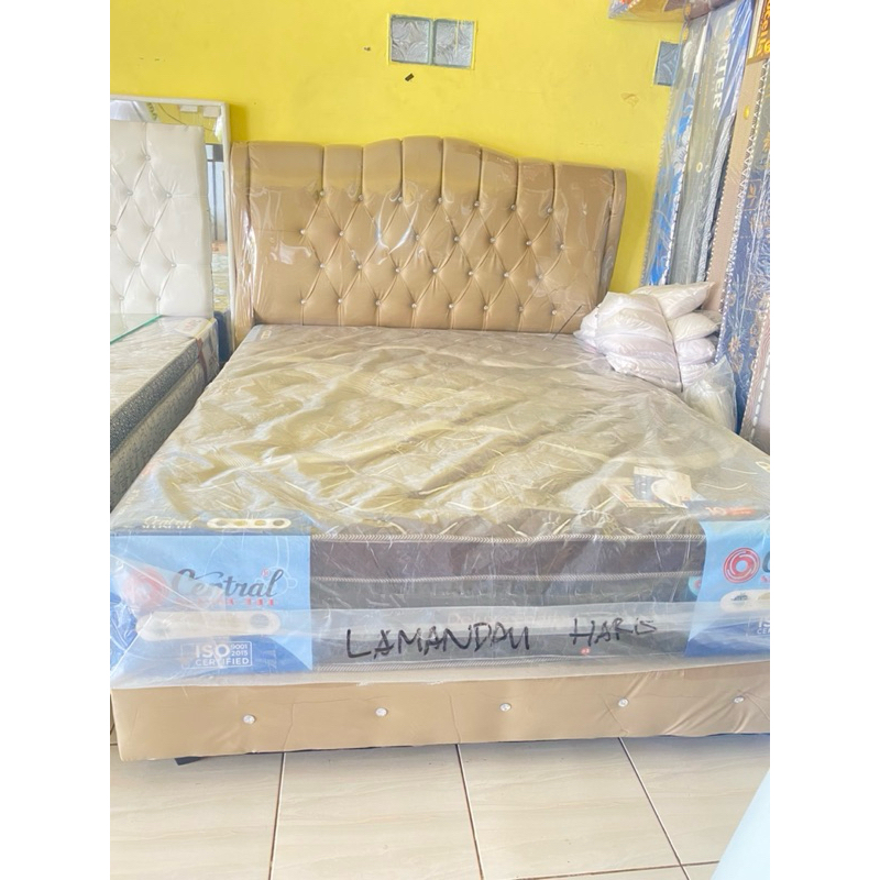 satu paket dipan sandaran dan springbed central ukuran 160x200 TERMURAH PROMO COD