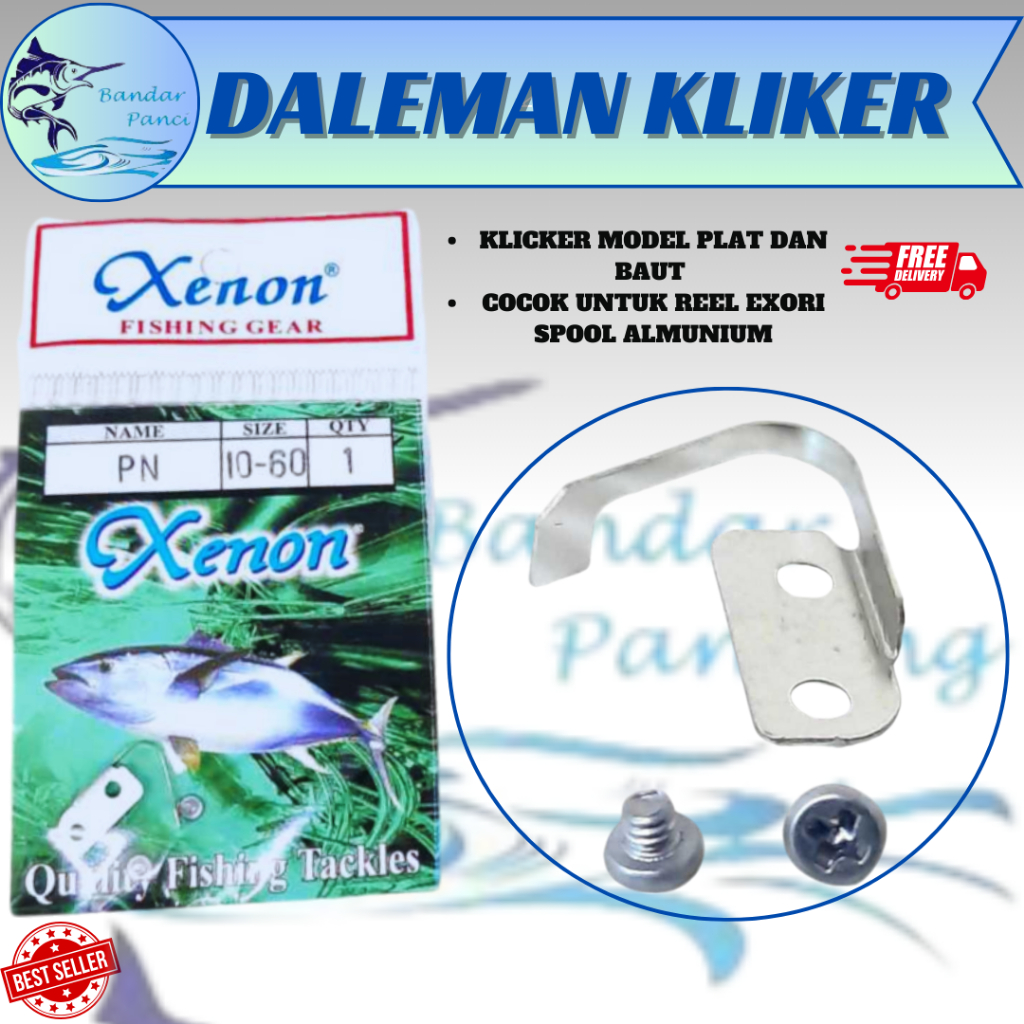 Aksesoris Pancing Cliker Reel Xenon / Daleman Kliker Pancing Plat Spool Sparepart Reel