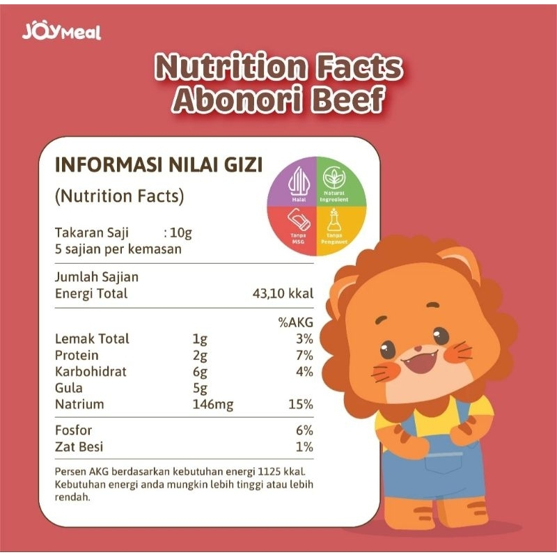 

JoyMeal AboNori Beef / Chicken Original Joymeal Abon Nori 50gr
