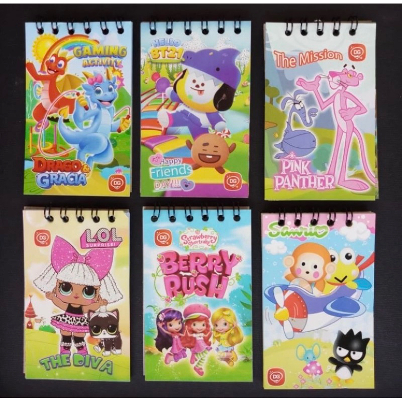 

buku memo spiral anak 6x9cm BUKU MEMO MINI KARAKTER LUCU BUKU/MEMO RING SPIRAL/MEMO SPIRAL KECIL ((30 lembar))