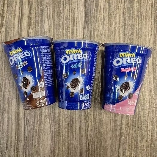 

Mini OREO cup biskuit cream COKLAT / STRAWBERRY / ORIGINAL 61.3gr.