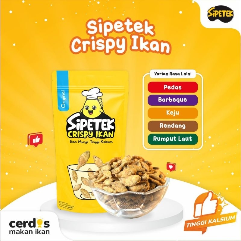 

Sipetek ikan crispy lauk pauk cemilan tinggi kalsium non msg