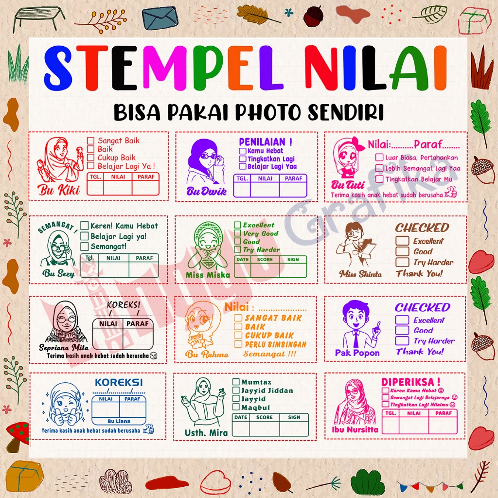 

Stempel Nilai Guru / Penilaian / Koreksi / Checked / Reward