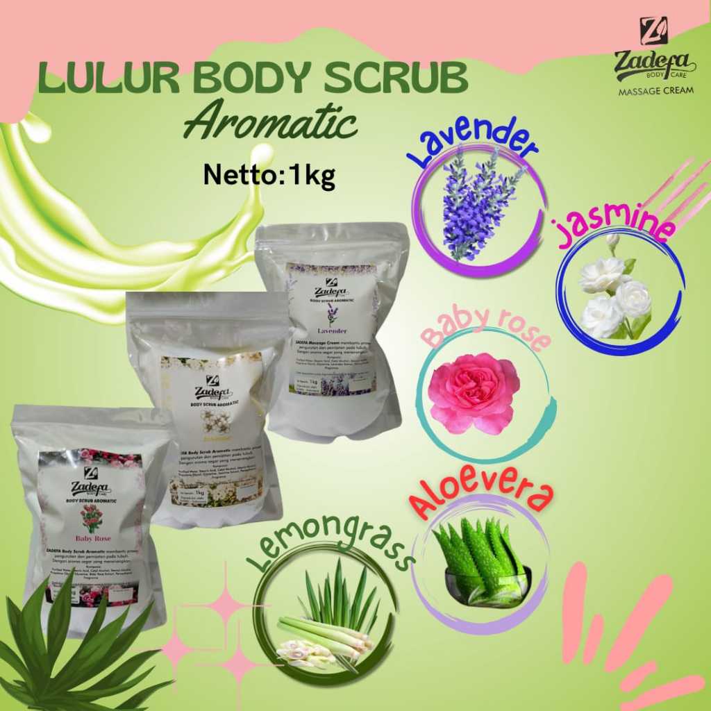Lulur SCRUB. Lulur badan. lulur mandi.  AROMATIC untuk Salon & Spa Kemasan pouch 1kg